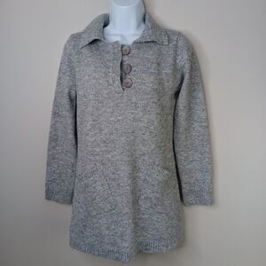 Alberto Makali Tunic Sweater Women's Medium Metallic Sparkly Pullover Gray